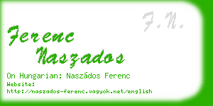 ferenc naszados business card